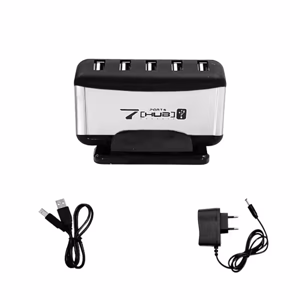 هاب 7 پورت USB20 آداپتور دار