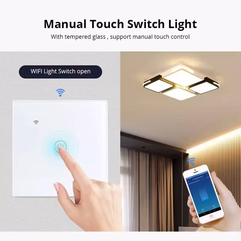 کلید تک پل لمسی  هوشمند وایفا دار/ پک2عددی  اورجینال امازون المان