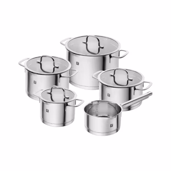 سرویس قابلمه 5 تکه زولینگ مدل تروفلو همراه با شیر جوش ZWILLING TrueFlow