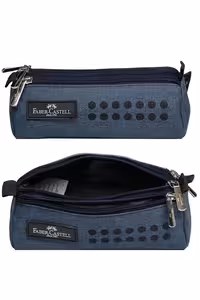 جامدادی سه زیپ طرح گریپ سرمه ای 31914963 فابر کاستل