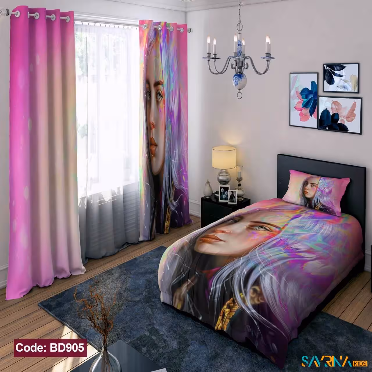 ست اتاق خواب دخترانه طرح بیلی ایلیش کد BD905