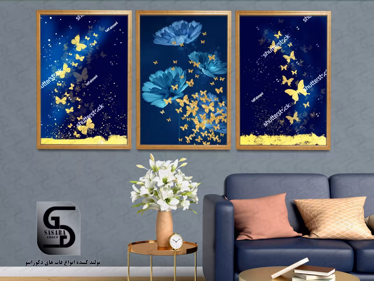 تابلو دکوراتیو سه تکه 60*40 درجه1