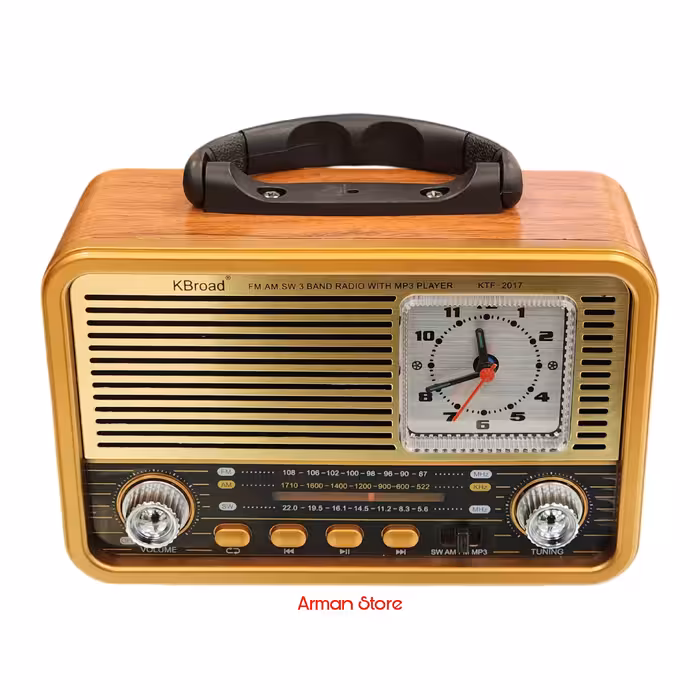 رادیو اسپیکر بلوتوثی با ساعت KTF-2017 - آرمان استور