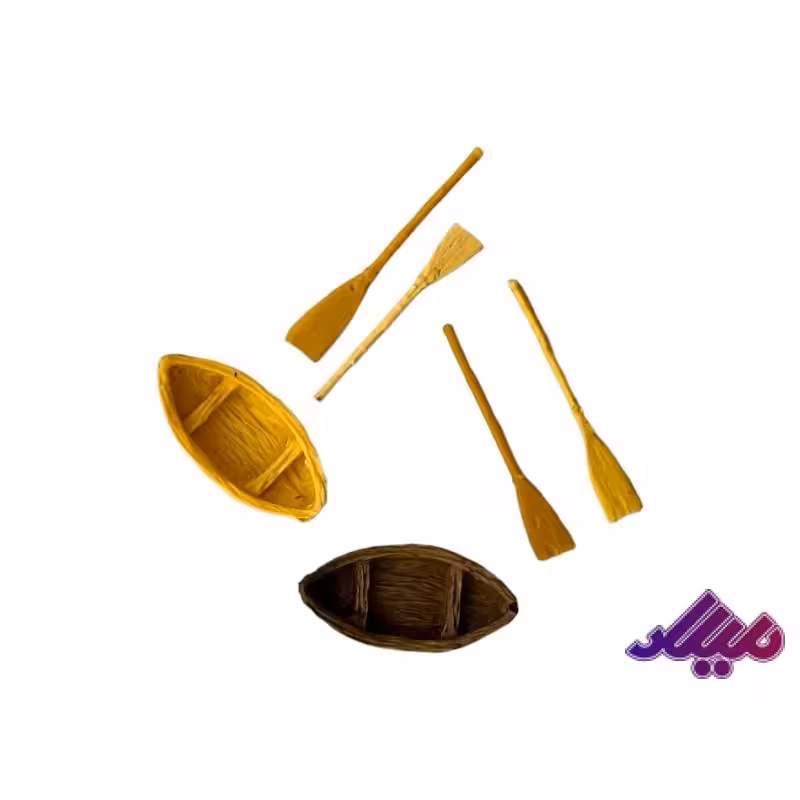 تزئینات قایق2تایی 2.5 سانت همراه با پارو رنگ رندم