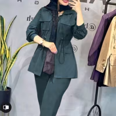 مانتو شلوار زنانه میکرو کجراه عالی مدل نسترن