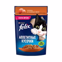 غذای کنسروی گربه فلیکس Felix با طعم مرغ و گوجه فرنگی در سس ژله
