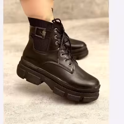 کفش نیم ساق سگک دار نیم بوت بغل کش پوتین بوت ساقدار زنانه