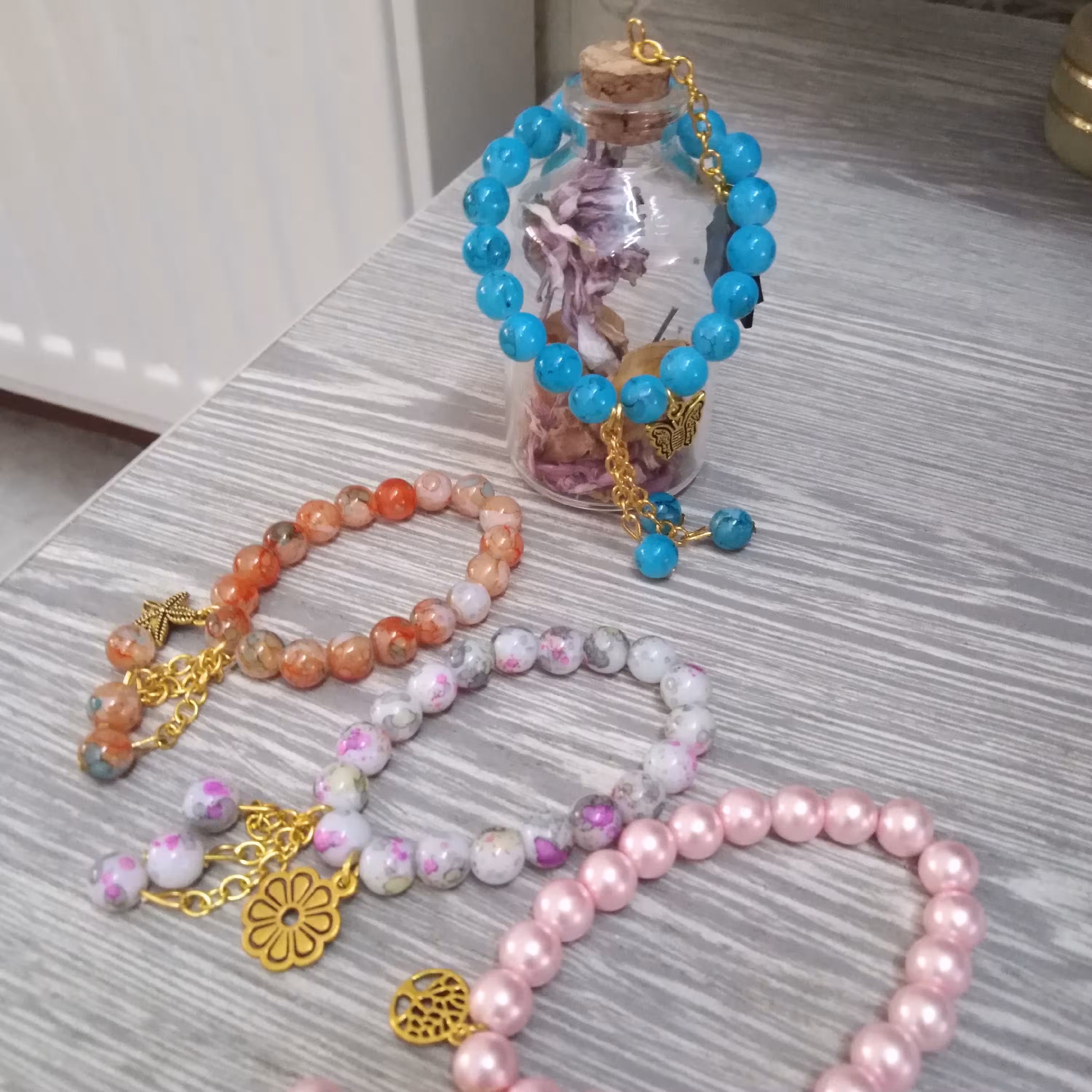 دستبند مروارید آبرنگی، در رنگهای مختلف، زیبا