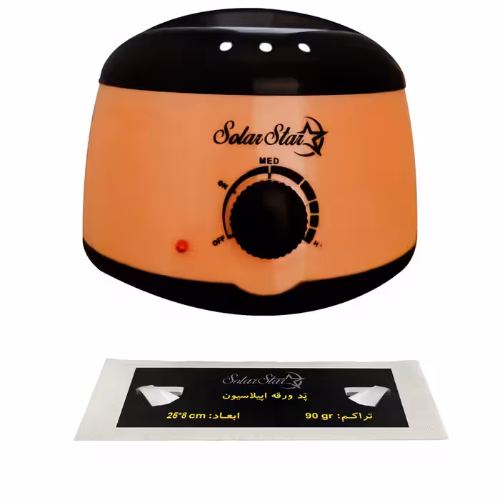 دستگاه موم گرم کن و ذوب وکس سولار استار مدل ولوم دار به همراه پد اپیلاسیون بسته 10 عددی | کالا مکس