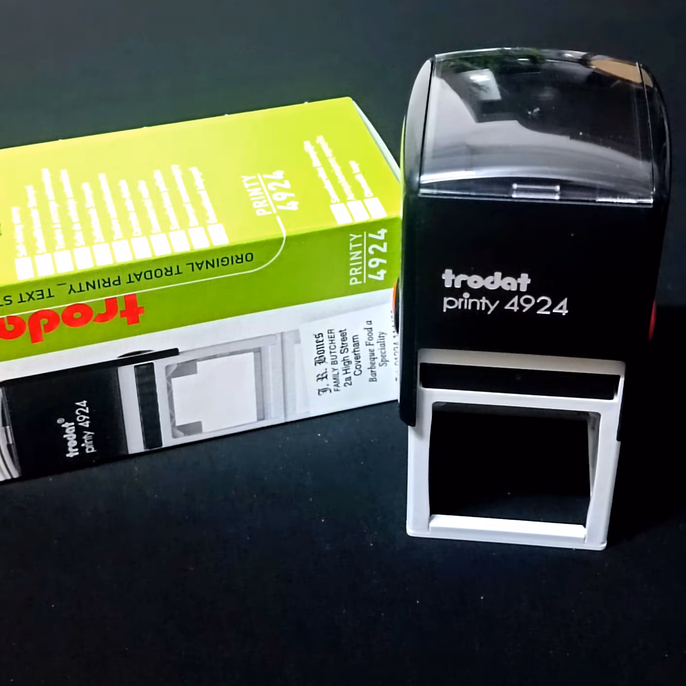 مهر ژلاتینی اتوماتیک مربع ترودات 4924 قیمت همه مهرها همراه با ساخت ژلاتین همه رنگ ها موجود سایز 40در40 mm