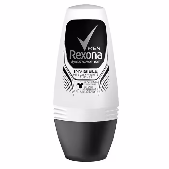 رول ضد تعریق مردانه رکسونا (Rexona) مدل Invisible Black White حجم 50 میلی‌لیتر
