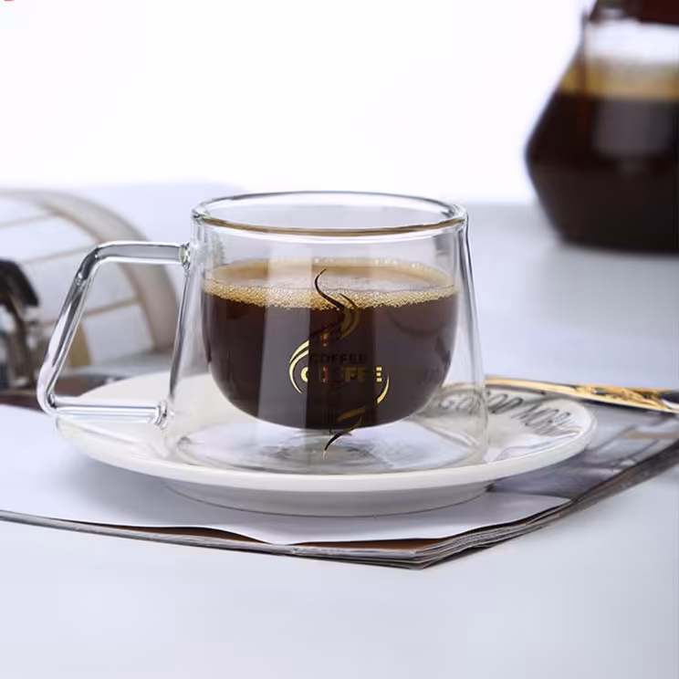 لیوان مدل دوجداره طرح کافی کد 250