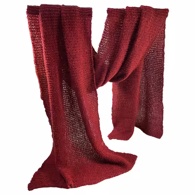 شال گردن بافتنی تارتن مدل 25026 رنگ قرمز