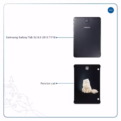 برچسب پوششی ماهوت مدل Persian cat مناسب برای تبلت سامسونگ Galaxy Tab S2 8.0 2015 T710