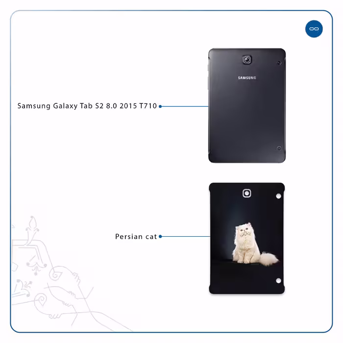 برچسب پوششی ماهوت مدل Persian cat مناسب برای تبلت سامسونگ Galaxy Tab S2 8.0 2015 T710