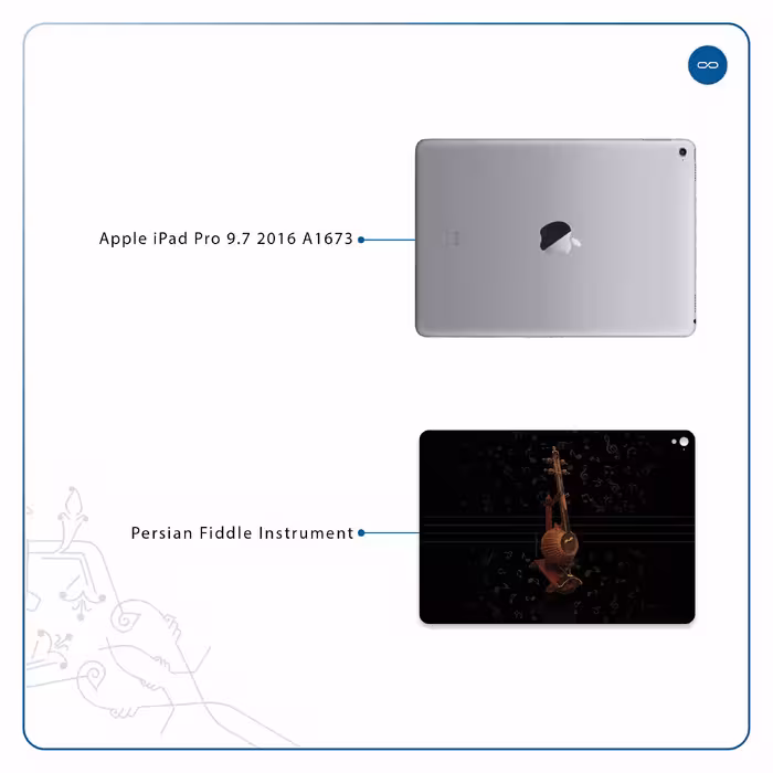 برچسب پوششی ماهوت مدل Persian Fiddle Instrument مناسب برای تبلت اپل iPad Pro 9.7 2016 A1673