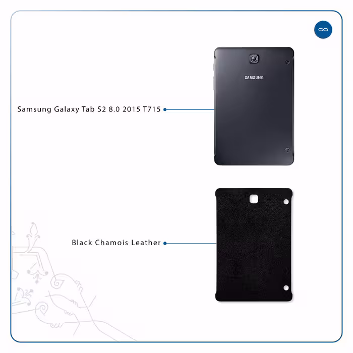 برچسب پوششی ماهوت مدل Black-Chamois-Leather مناسب برای تبلت سامسونگ Galaxy Tab S2 8.0 2015 T715