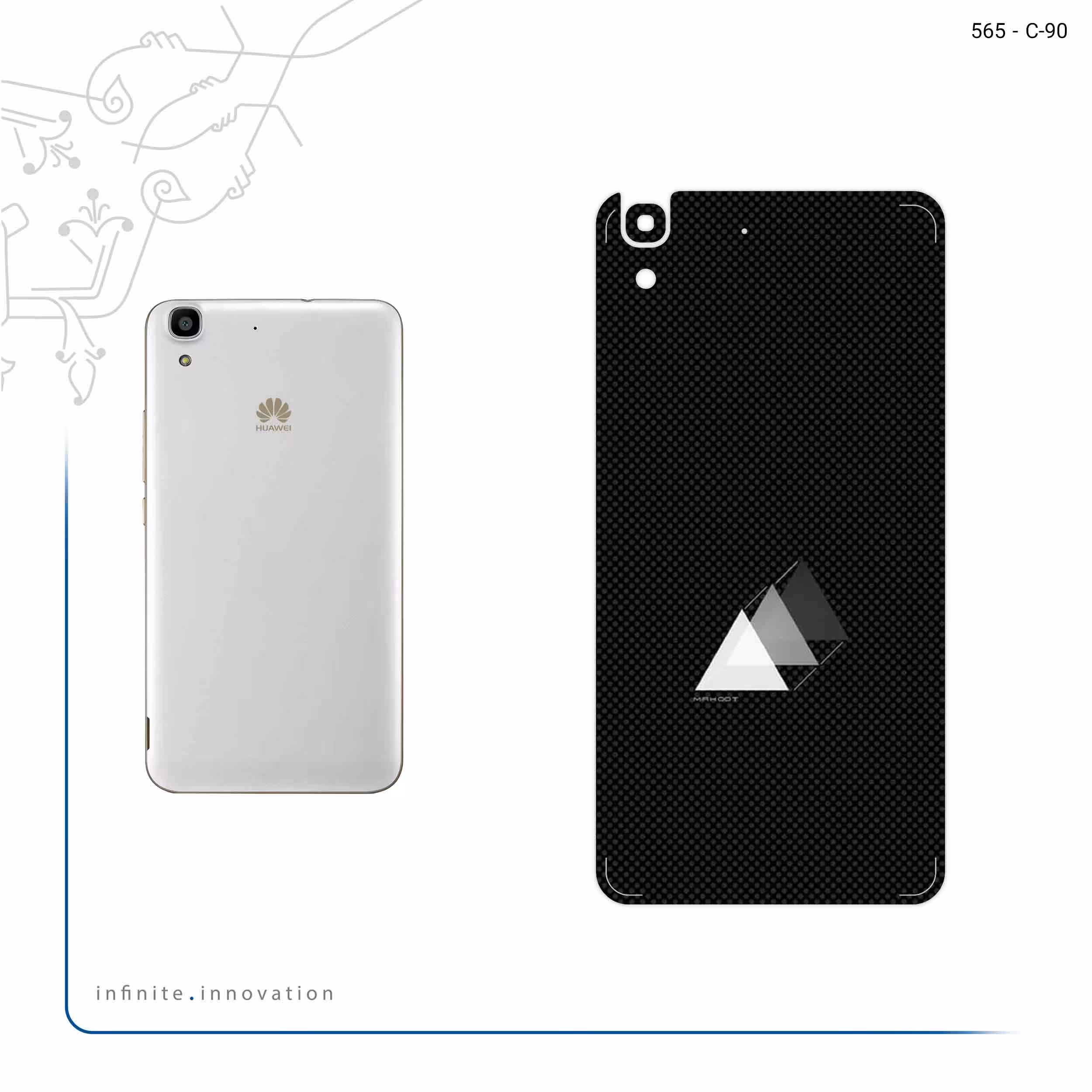 برچسب پوششی ماهوت مدل Minimal 3 Triangle Icon مناسب برای گوشی موبایل هوآوی Y6