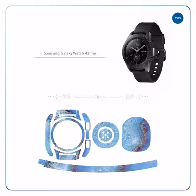 برچسب ماهوت طرح Blue-Ocean-Marble مناسب برای ساعت هوشمند سامسونگ Galaxy Watch 42mm