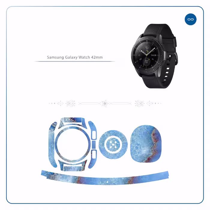 برچسب ماهوت طرح Blue-Ocean-Marble مناسب برای ساعت هوشمند سامسونگ Galaxy Watch 42mm