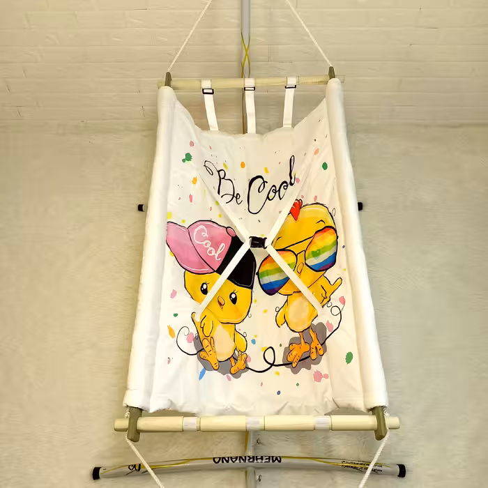 گهواره سنتی نوزاد ننومهر مدل تاشو طرح گنجشک