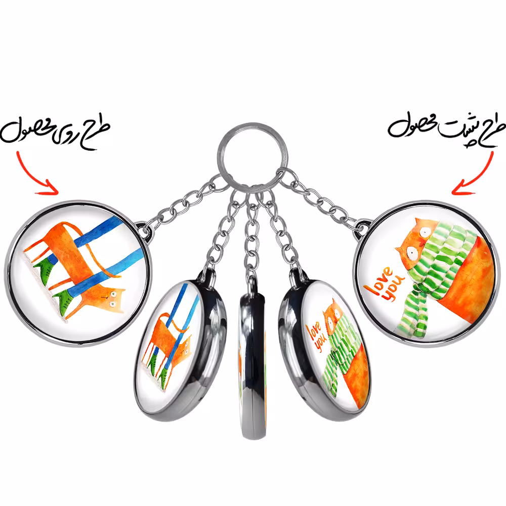 جاکلیدی خندالو طرح گربه مدل دوطرفه کد 50025270
