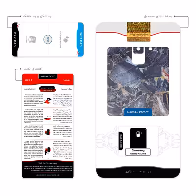 برچسب پوششی ماهوت مدل Broken black marble مناسب برای گوشی موبایل سامسونگ Galaxy A8 2018