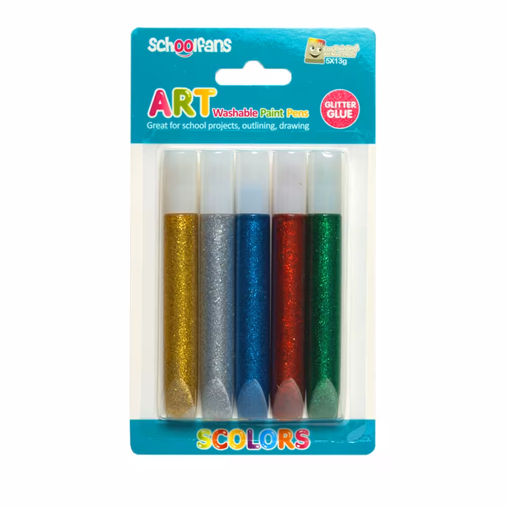 چسب اکلیلی 5رنگ 13گرمی متالیک اسکول فنز