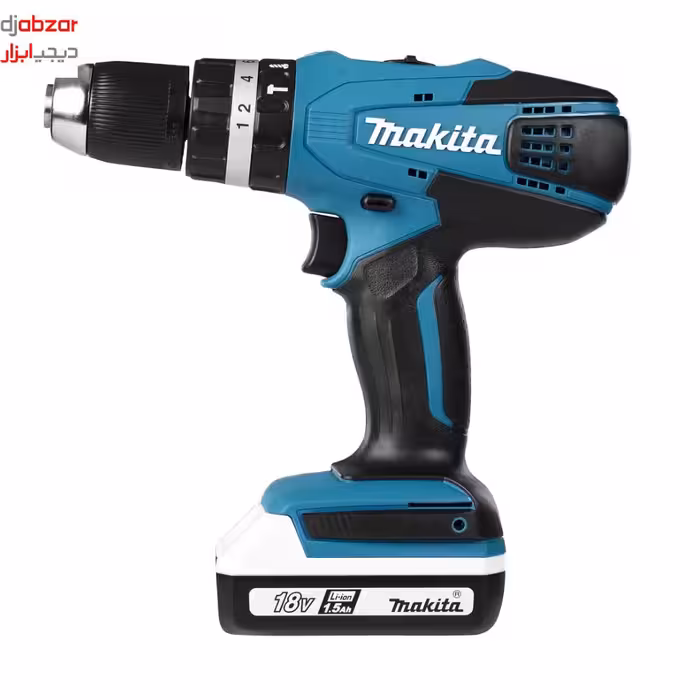 دریل شارژی 18 ولت چکشی 2 باطری ماکیتا مدل HP457DWE