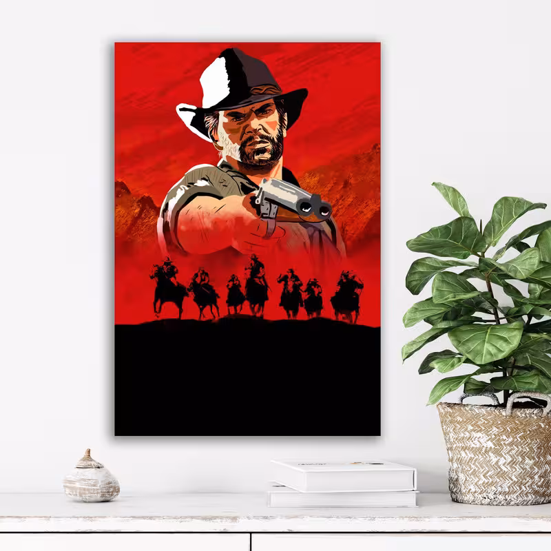 تابلو شاسی دنیای قاب مدل  بازی Red Dead Redemption | دنیای قاب