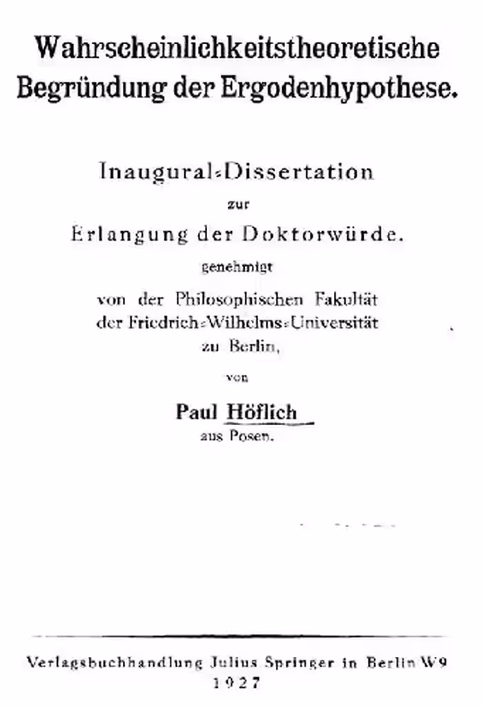 خرید و دانلود نسخه کامل کتاب Wahrscheinlichkeitstheoretische Begruendung der Ergodenhypothese