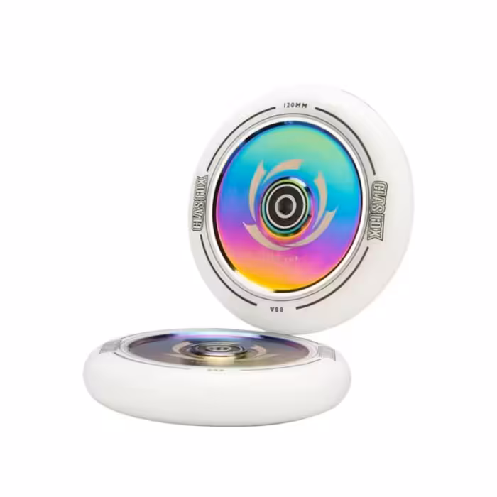 چرخ اسکوتر 120میلی متری رنگین کمانی جنس الومنیومی (پس کرایه)