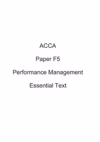 خرید و دانلود نسخه کامل کتاب ACCA Kaplan F5 Performance Management Essential Text 2012