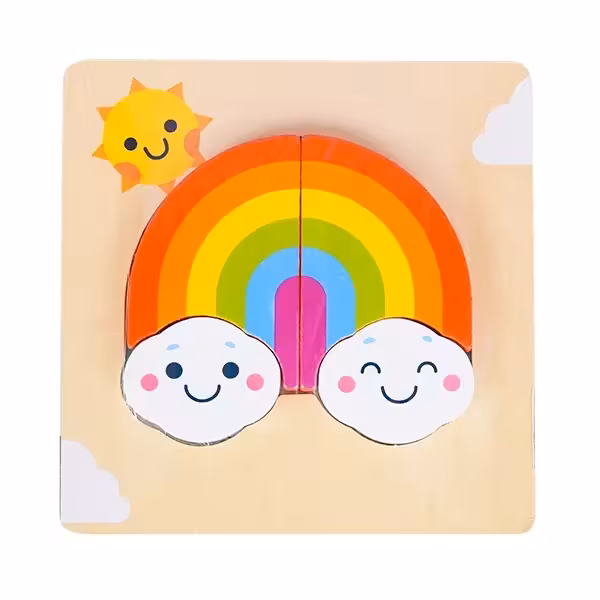 پازل چوبی رنگین کمان 4 تکه