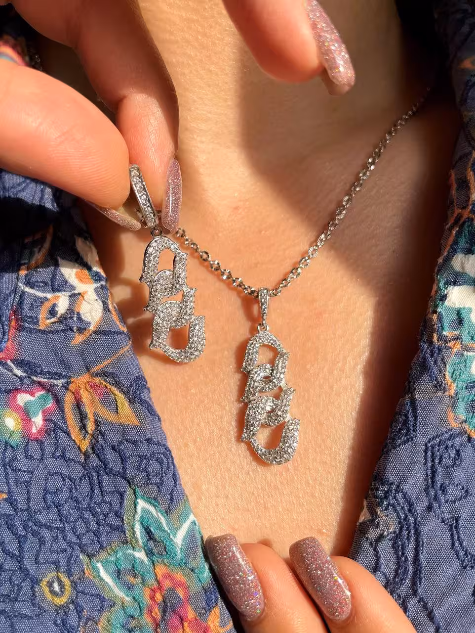 نیمست نقره جواهری کد 00046