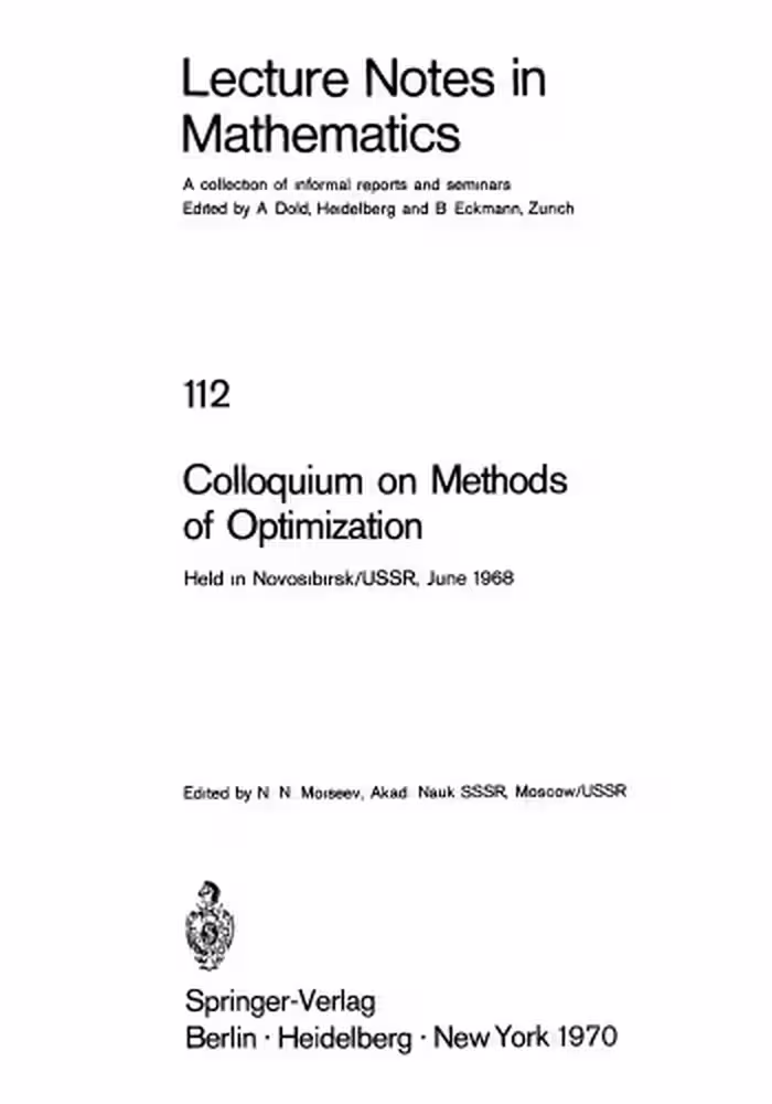 خرید و دانلود نسخه کامل کتاب Colloquium on Methods of Optimization