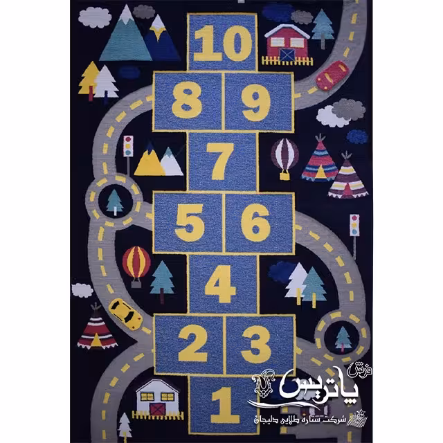 فرش گلیم پاتریس کارتینگ سرمه‌ای 400 شانه