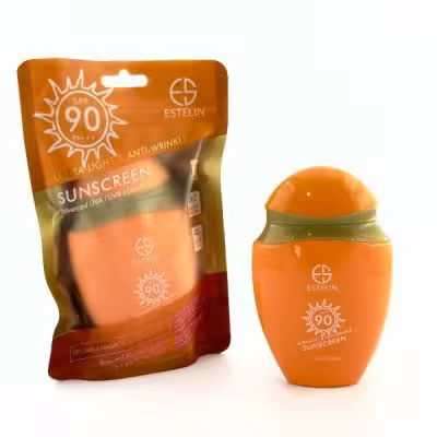 کرم ضد آفتاب بی رنگ استلین spf90 وزن 75 گرم کد ES0102