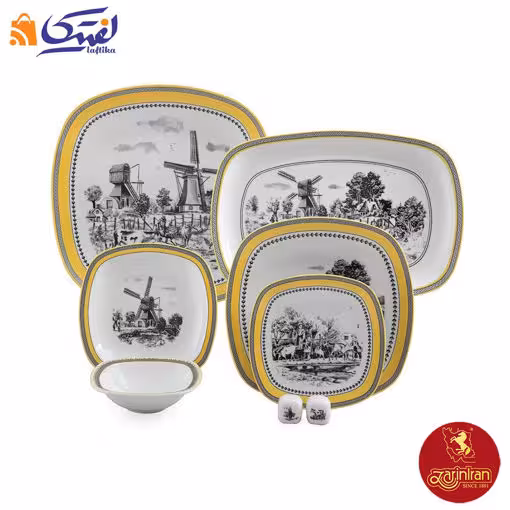 سرویس غذاخوری ویلیج چینی زرین کواترو 6 نفره 27 پارچه