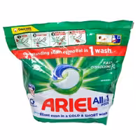 مشخصات، خرید و قیمت قرص ماشین لباسشویی آریل مدل Ariel All in 1 Pods – Original تعداد 70 عددی ⭐️ ویان مارکت