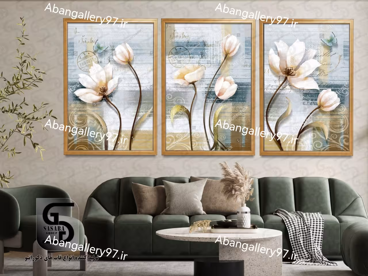تابلو دکوراتیو سه تکه 60*40 درجه1