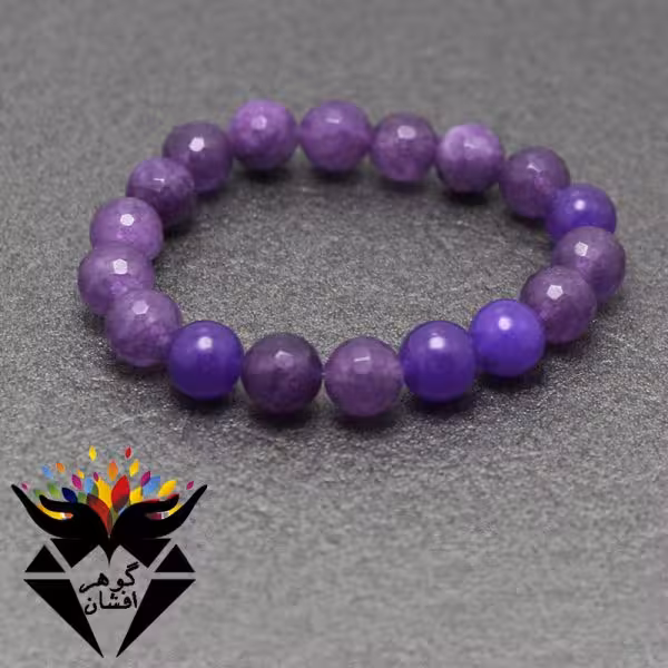 دستبند جید بنفش تراش دار خوشرنگ کد 2396