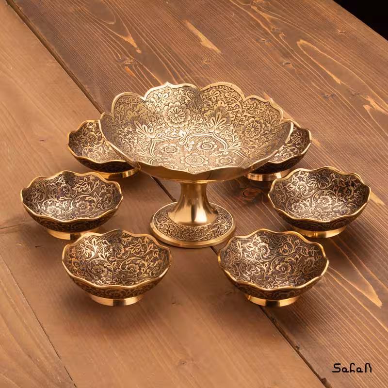 ست پذیرایی برنجی طلایی کد 221