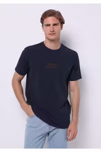 تی شرت یقه مرتب و مناسب گرد مسطح مردانه آبی بازوی کوتاه T SHIRT Colin’s