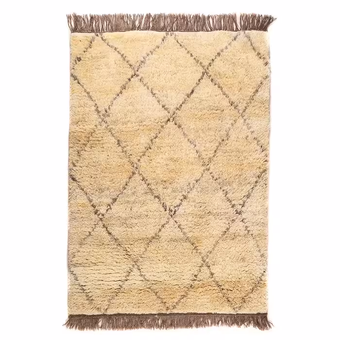 گلیم گبه دستبافت یک ونیم متری مدل شگی طرح مراکشی