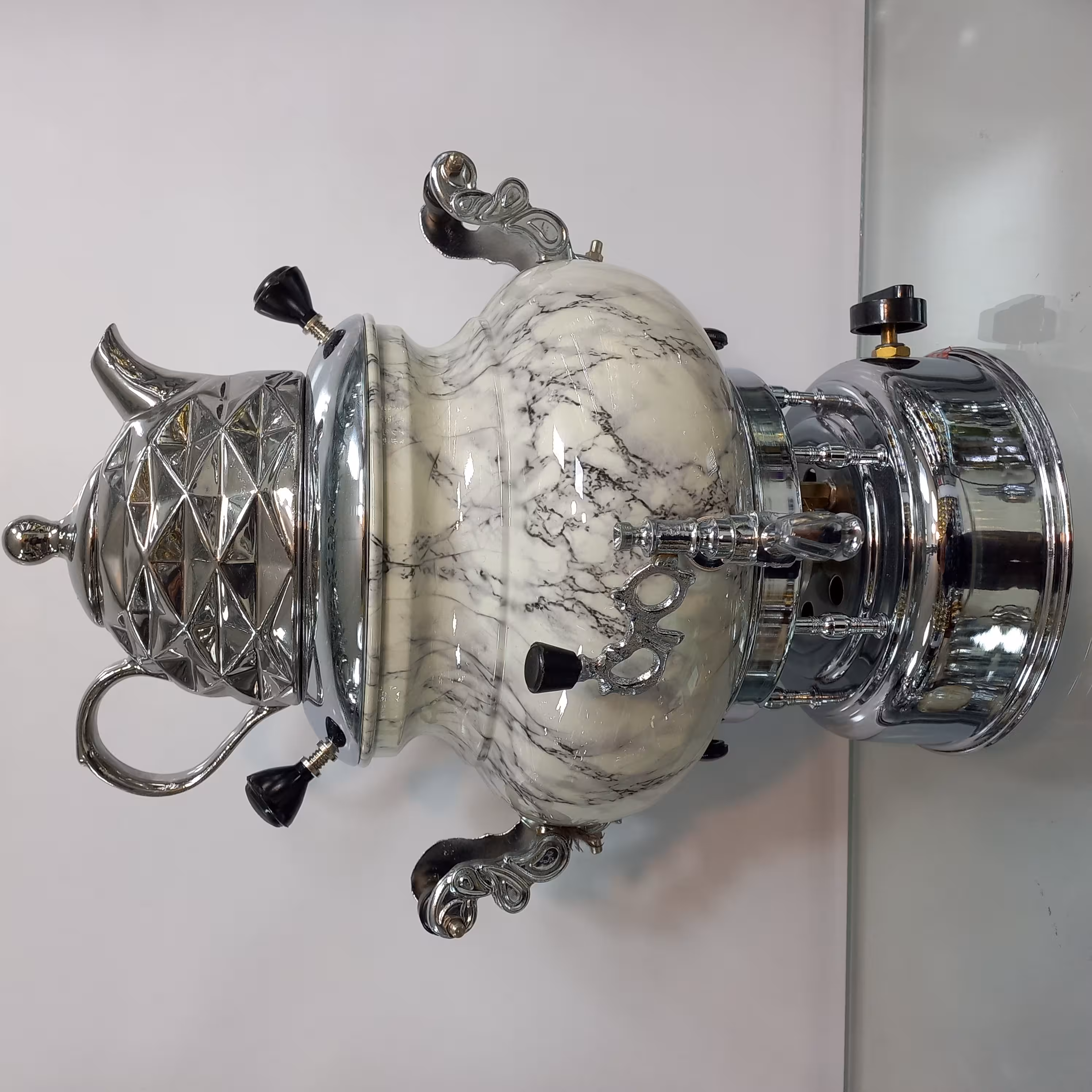 سماور گازی سیلور مدل سه کاره ویکتوریا ترموکوپل دار سنگی کد 4048