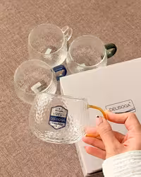 نیم لیوان برفی دسته رنگی deli glass