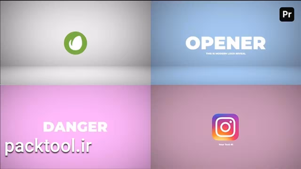 دانلود پروژه آماده پریمیر نمایش متن و لوگو موشن Logo and Text Reveal - پک تول