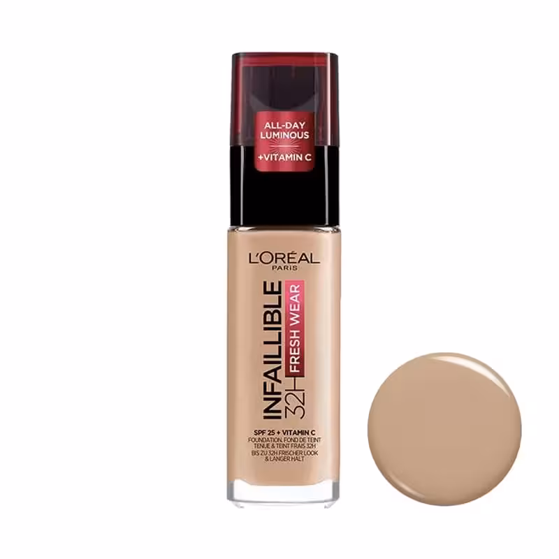 کرم پودر لورال Loreal اصل مدل اینفالیبل فرش وییر 24 ساعته حجم 30 میل (شماره 140)