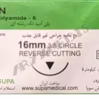 نخ و سوزن جراحی نایلون 6/0 کات سوزن 16 (غیر قابل جذب مصنوعی سوپا)(بسته 36 عددی)